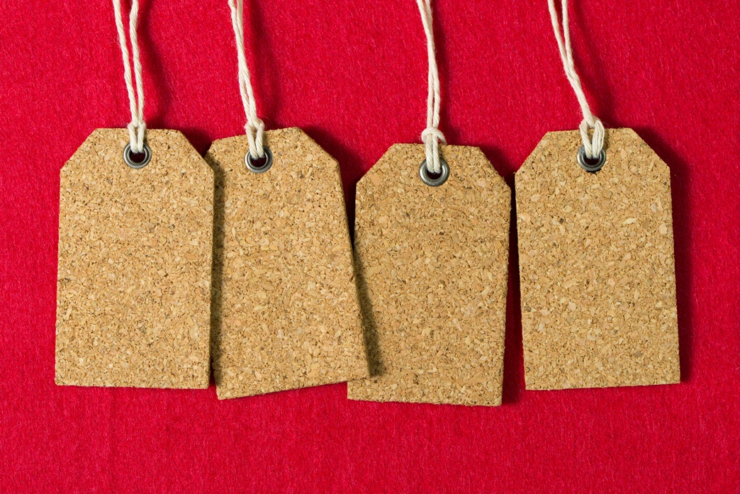 Set of blank price tags